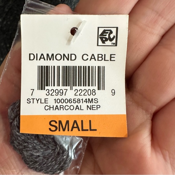 Karen Scott Womens Diamond Cable Knit Sweater Charcoal Grey Small - Picture 5 of 7